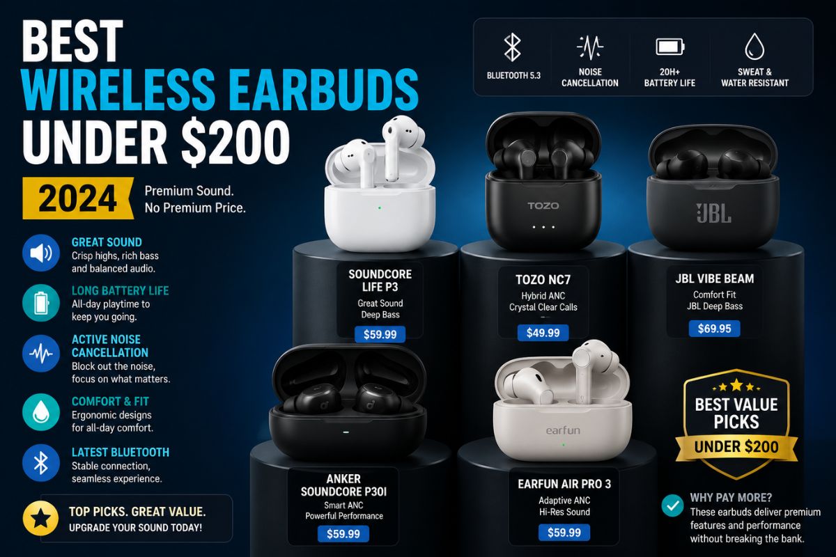Best Wireless Earbuds Under 200 dollars 2024